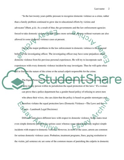 Domestic violence vs law enforcement