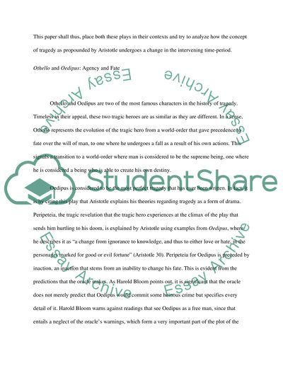 Comparing the Plays Othello and Oedipus