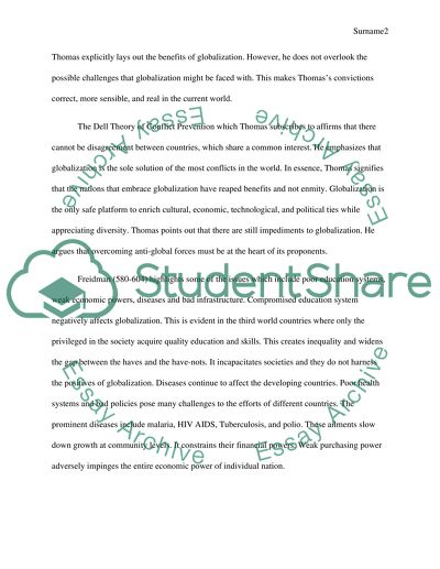 Globalization Issue according toThomas L. Freidman and William J. Duiker