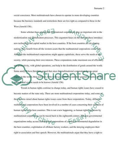 Social Responsibilities of Multinational Corporations