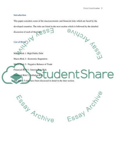 Macroeconomic and Financial Risks