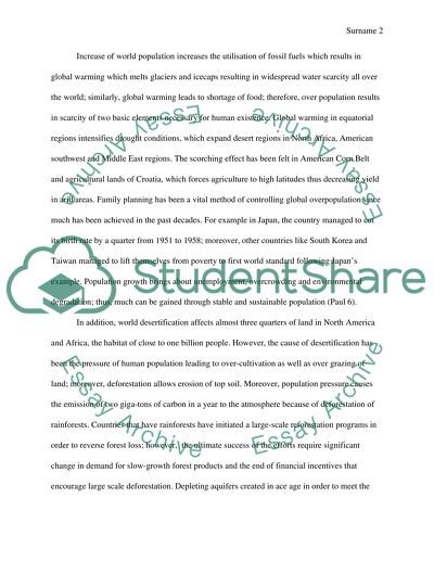 Term paper about overpopulation