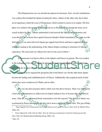 Peloponnesian war essay