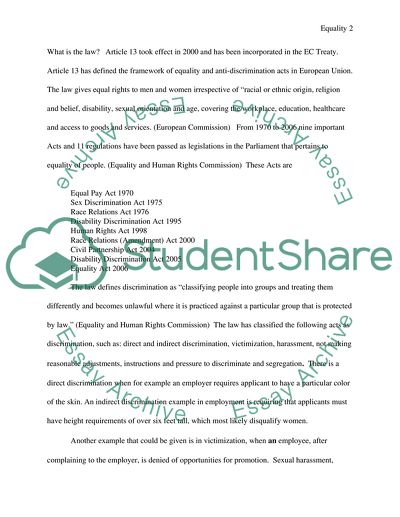 The Law of Gender Equality in European Countries