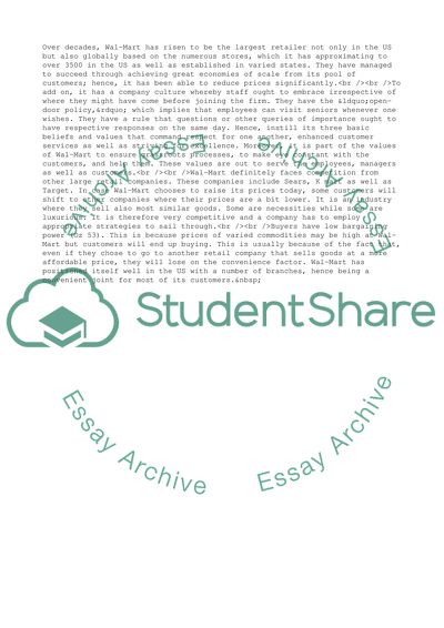 The Business Strategy of Wal-Mart