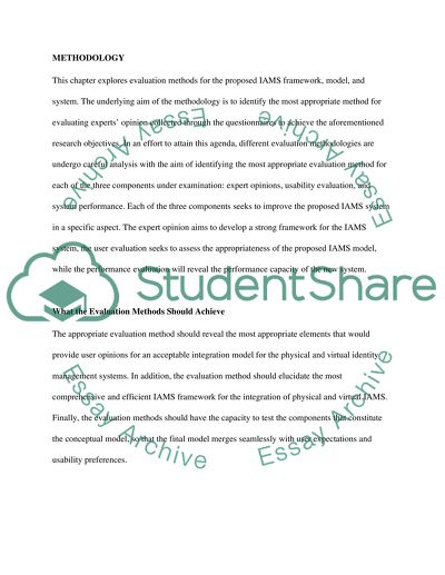 Evaluation methods for the proposed IAMS framework, model, and system