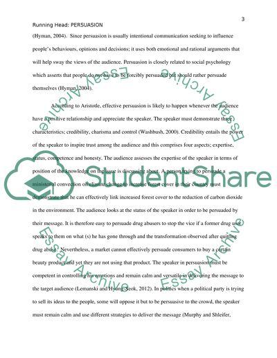 Persuasion in the Society