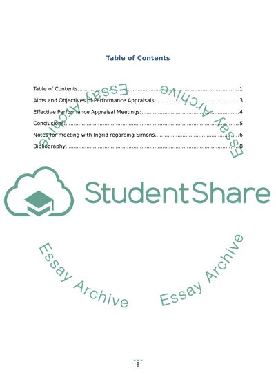 Performance Appraisals at Head Office