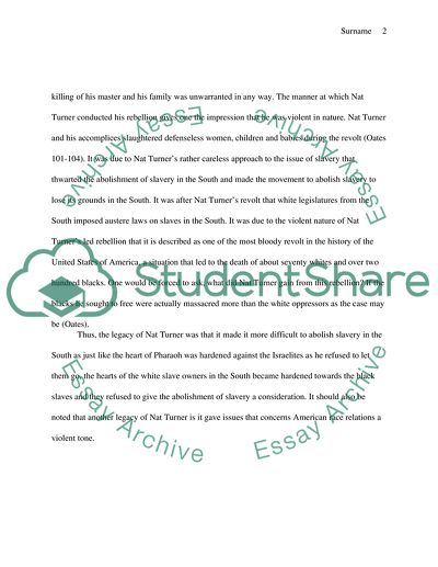 The General and Specific Social Conditions That Existed for Nat Turner