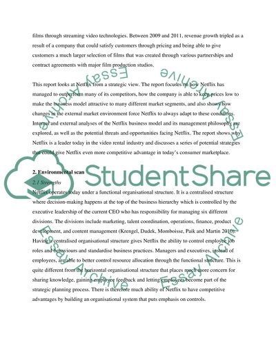 Strategic Management : The Evolution of Netflix