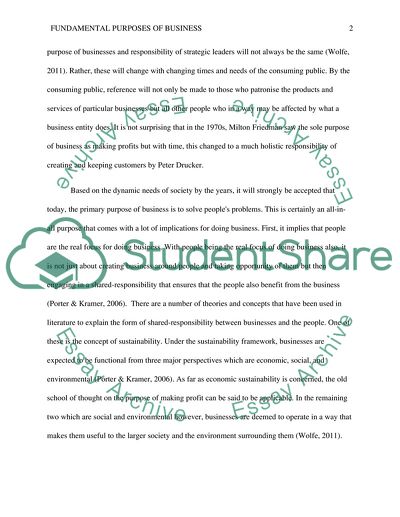 What Are the Fundamental Purposes of Business and the Responsibilities of Strategic Leaders