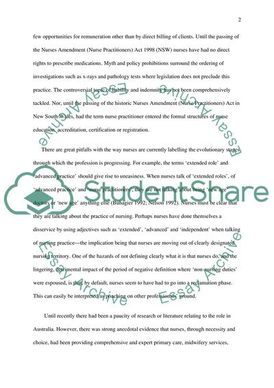 Indeendent Nurse rctitiners in ustrli