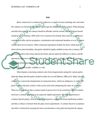 Business Law and Common Law