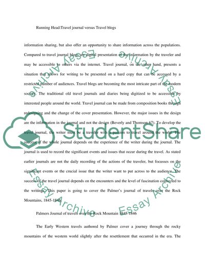 Travel journals vs. travel blogs