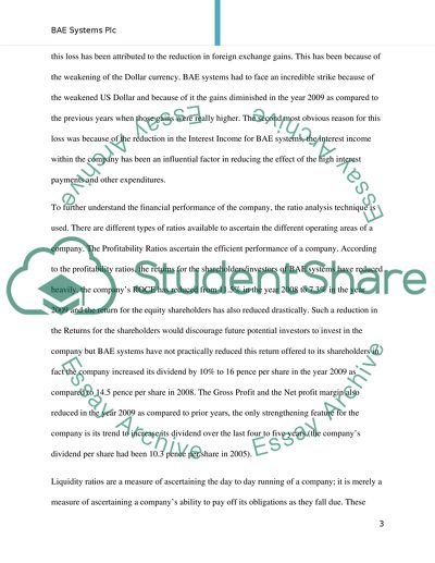 Financial Sphere of BAE Systems