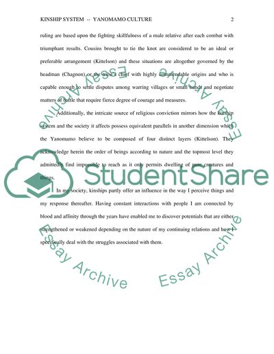 Kinship System- Yanomamo Culture