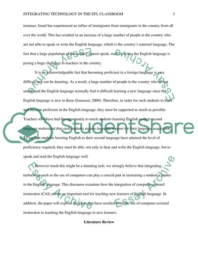 Integrating Technology in the EFL Classroom