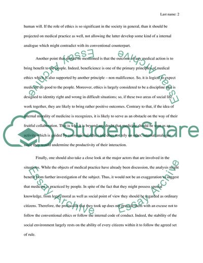 Internal Morality of Medicine