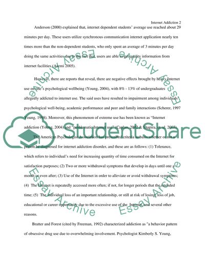 Internet Addiction and College students