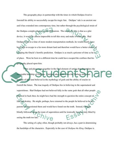 The Setting of Oedipus the King