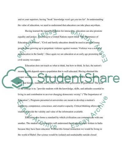 Education is our Most Important Asset