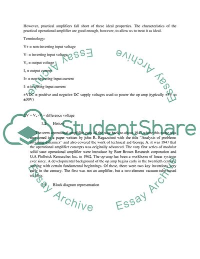 Operating Modes and Characteristics of Operational Amplifiers