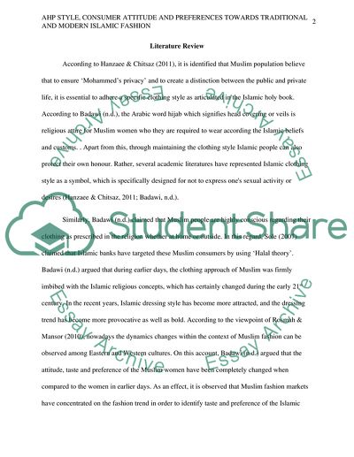 Consumer Attitude and Preferences Towards Traditional and Modern Islamic Fashion