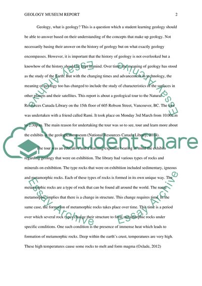 The Structure of Geology Museum