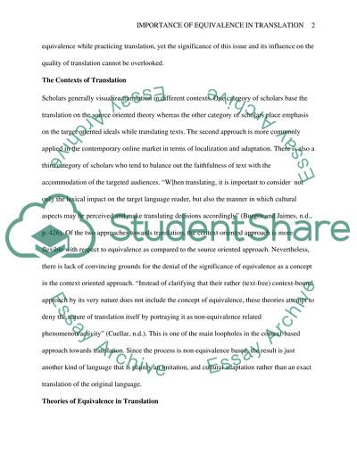 Importance of Equivalence in Translation