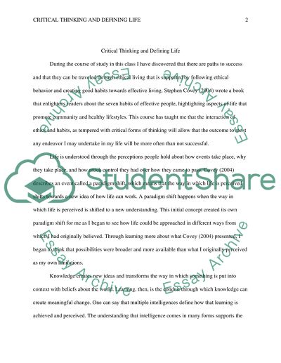 Covering the full semester of learning Critical Thinking