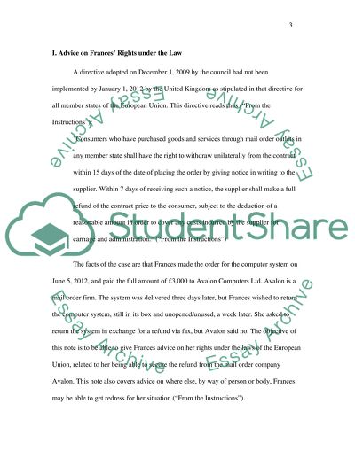 Advice on Frances Rights under the Law