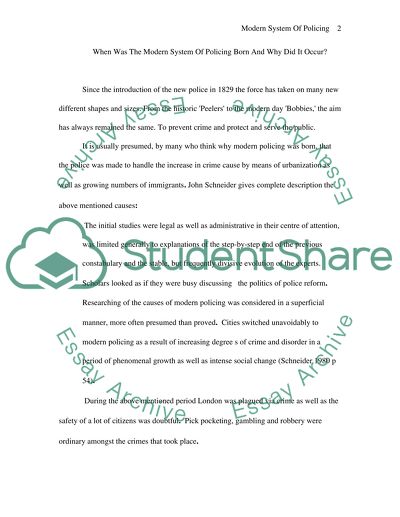 Modern System Of Policing