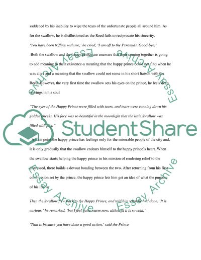 The Lesson of Love in Oscar Wildes The Happy Prince