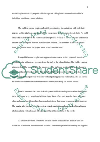 nursery education essay