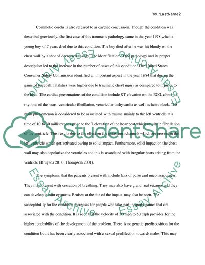 Commotio Cordis or Disturbance of Heart