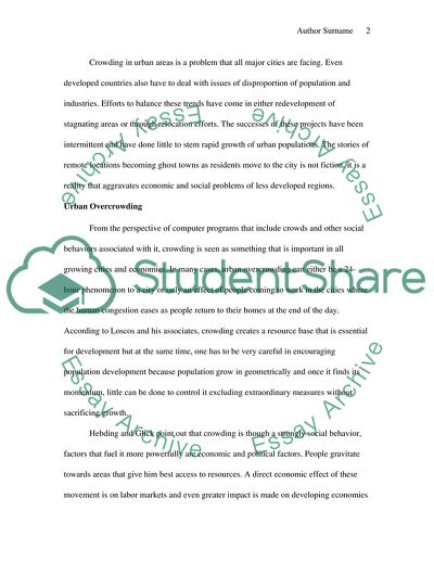 Overcrowding: A Reality of Cairos Past and Future