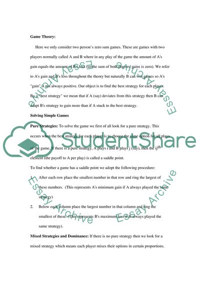 The Game Theory and Long Run Marginal Cost in Microeconomics