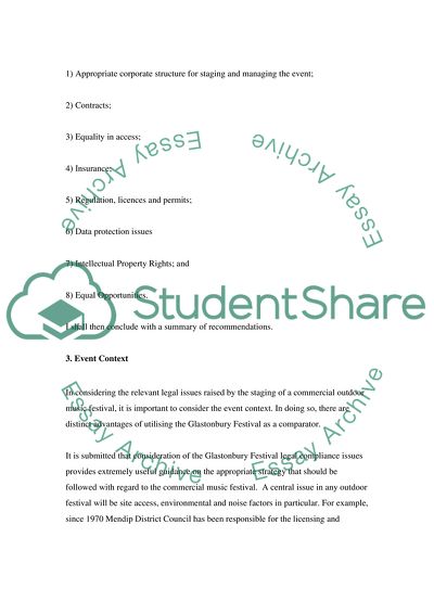 Staging Festival Events Management Law