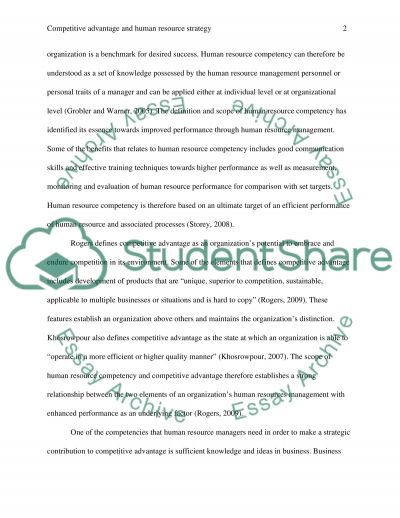 Competitive Advantage Essay