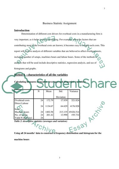 Bsiness statistic assignment