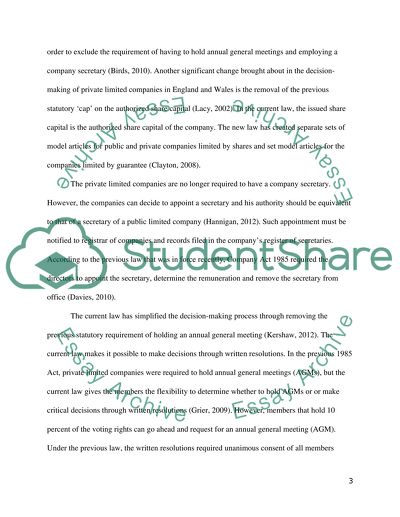 Decision-making processes within private limited companies in England and Wales