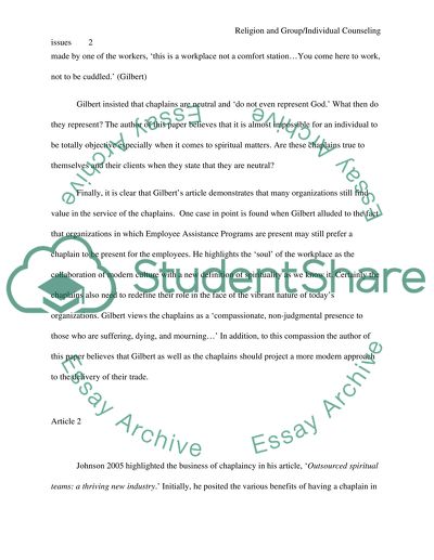 Group and Individual Counseling Issues