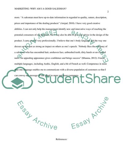 Marketing: Why am I a Good Salesman