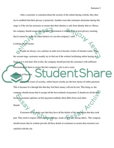Explain & discuss the stages of the online buying process from a consumer & site owner perspective