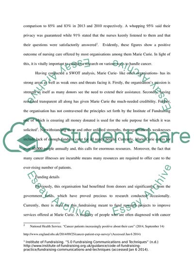 Fundraising Plan for Marie Curie