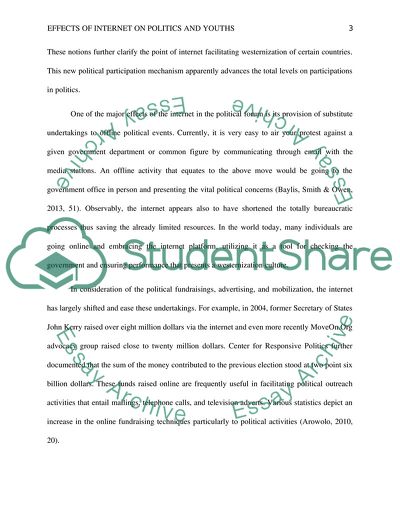 Effects of Internet on Politics, Youths and Westernization