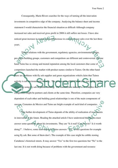 Taino Construction Supplies Case Study