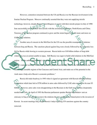 Russian and Iraqi Relations