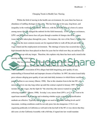 Changing Trends in Healthcare: Nursing