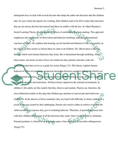 Healthy Home Environment Is a Leading Factor in Preventing Juvenile Delinquency